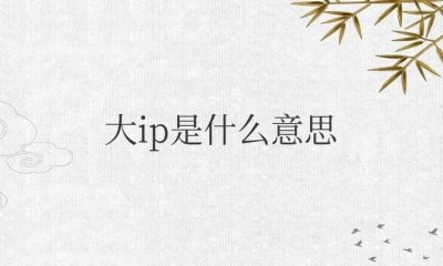 ​电视剧大ip是什么意思网络用语