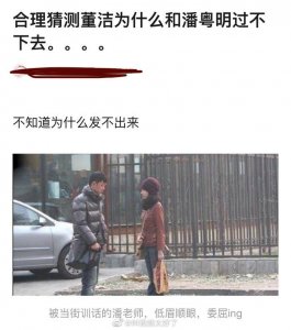 ​有网友根据之前的已知情况猜测董洁为什么和潘粤明过不下去的原因
