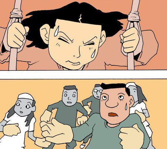 搞笑漫画，荡秋千生孩子！