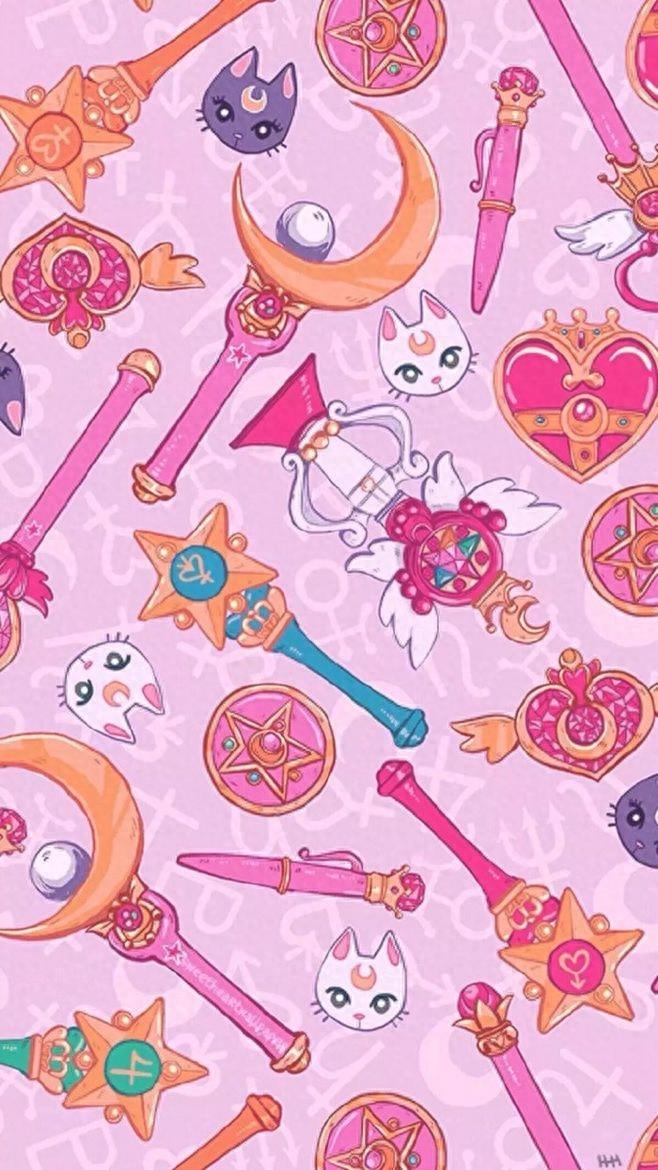 可爱风美少女战士粉色壁纸系列