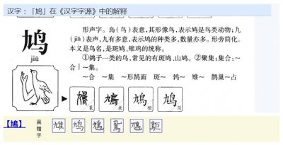 ​一字之差！鸠 与 鸩