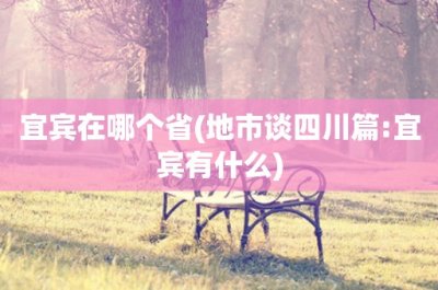 ​宜宾在哪个省(地市谈四川篇:宜宾有什么)