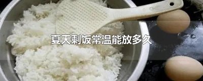 ​夏天剩饭常温能放多久