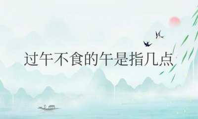 ​过午不食的午是指几点时间