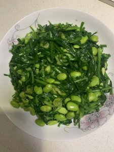 ​新手增强自信心的韭菜炒毛豆！上桌秒光盘