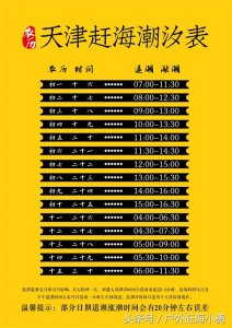 ​天津户外赶海潮汐表，赶海拾贝，抓海鲜必备！