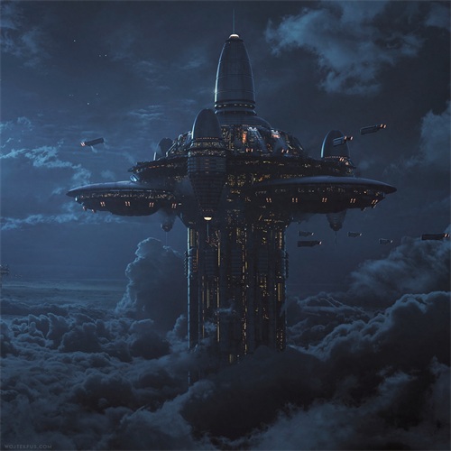 一组画面宏伟的科幻题材插画作品欣赏！有很多脑洞大开的创意设计